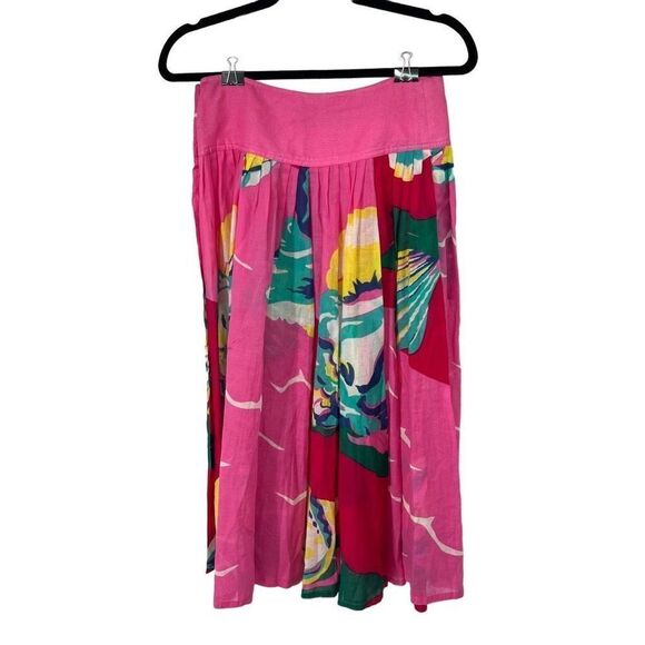 Vintage Valditevere Made In Italy Hot Pink Tropical Floral Print 100% Cotton Ski - Picture 2 of 7